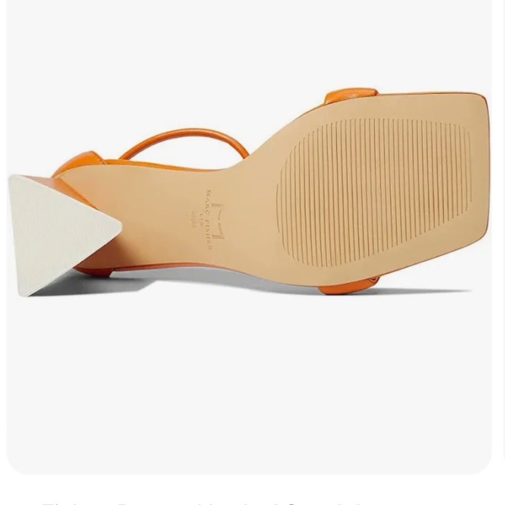 Marc Fisher Denny Leather Sandal 7.5 Orange - Picture 8 of 14